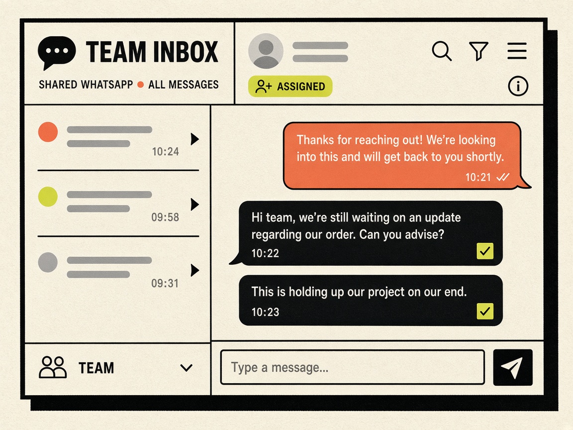 Team WhatsApp shared inbox UI illustration